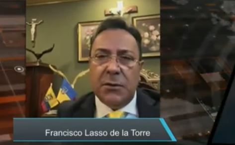 El cónsul Honorario de Ucrania en Ecuador, Francisco Lasso de la Torre, en entrevista radial. Foto: Captura