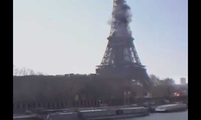 En la simulación del Parlamento Ucraniano, París es atacada con bombas. Foto: captura