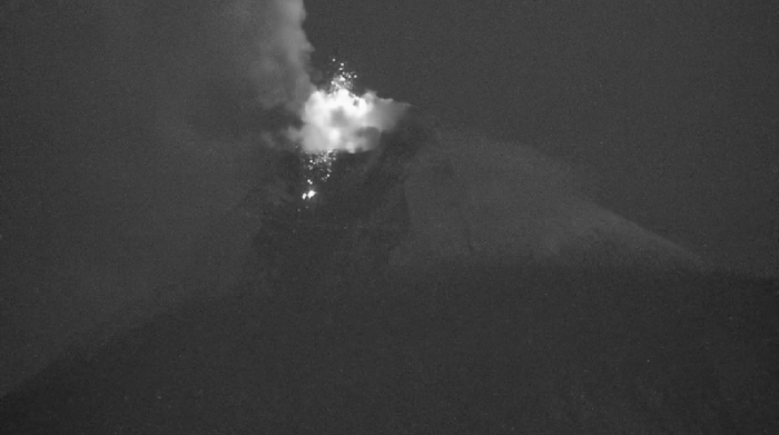Actividad sísmica del volcán Sangay el 15 de marzo del 2022. Foto: Instituto Geofísico