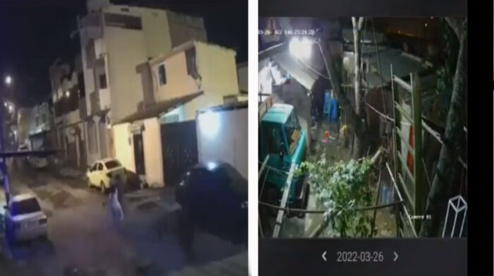 Residentes de Esmeraldas y cámaras de seguridad captaron el movimiento y el pánico que generó el sismo de 6.0 de magnitud en esa ciudad y en Atacames, la noche del 26 de marzo de 2022. Fotos: Captura de pantalla