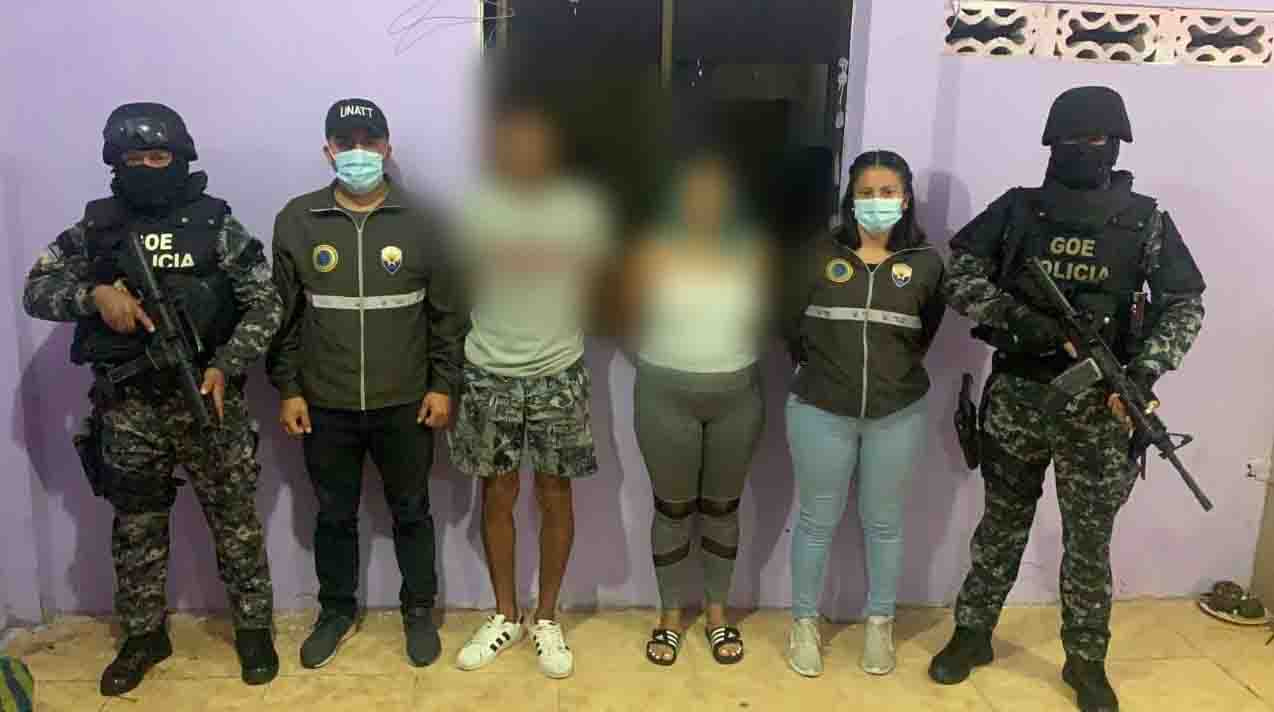 Los sospechosos fueron detenidos en Guayaquil. Foto: Policía Nacional.