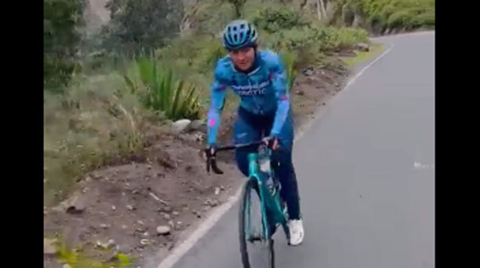 Miryam Núñez, ciclista ecuatoriana. Foto: Twitter @MiryamNuez2
