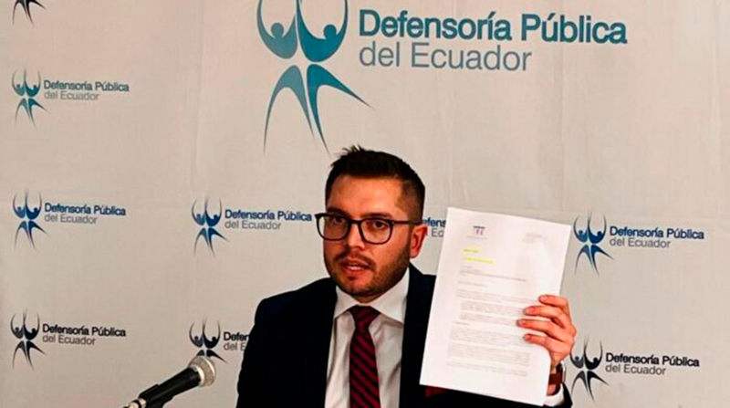 Defensoría Pública presentó denuncia en contra del juez que conoció la acción de protección de Ángel Jarrín. Foto: Defensoría Pública.