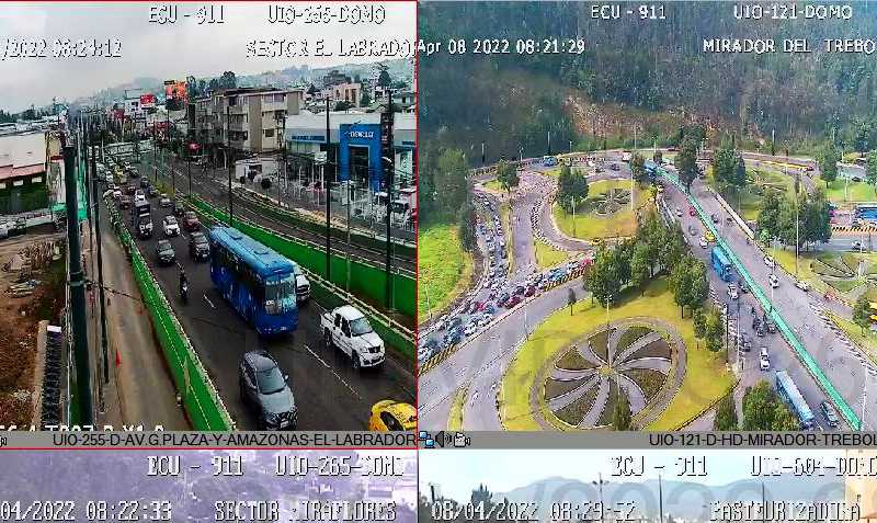 Varios sectores de la capital registran alta congestión vehicular. Foto: ECU 911 Quito.