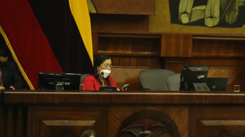 Guadalupe Llori presidenta de la Asamblea Nacional después de que obtuviera medidas cautelares por parte de un juez contra el Pleno. Foto: Archivo / El Comercio