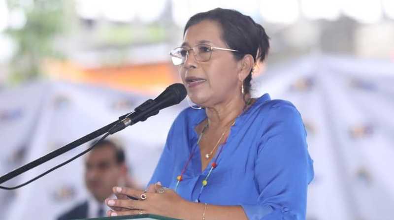 Presidenta de la Asamblea Nacional, Guadalupe Llori, durante su rendición de cuentas, en marzo de 2022. Foto: Twitter