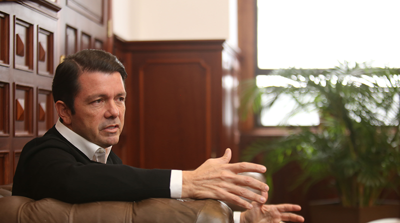 Francisco Jiménez, ministro de Gobierno, en entrevista con EL COMERCIO. Foto: Julio Estrella / EL COMERCIO
