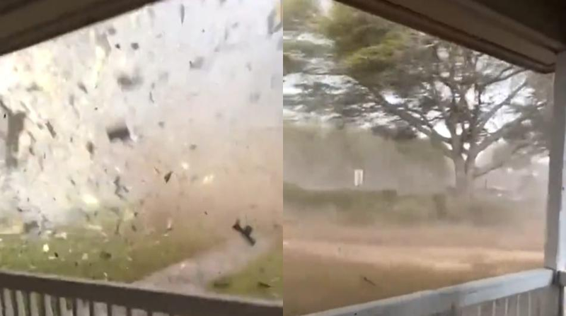 El tornado en Georgia, Estados Unidos, impacta un club de golf. Foto: Twitter: @myahcowart