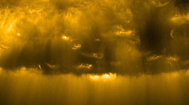 La imagen de mayor resolución del polo sur del Sol obtenida por el Solar Orbiter. Foto: EFE