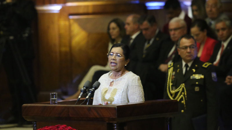 Guadalupe Llori criticó a los asambleístas opositores, antes del Informe a la Nación de Guillermo Lasso. Foto: Julio Estrella/ EL COMERCIO