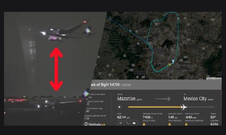 Un error de control aéreo casi ocasiona un accidente entre dos aviones de Volaris, uno en tierra y otro en el aire, en México. Foto: Captura de pantalla