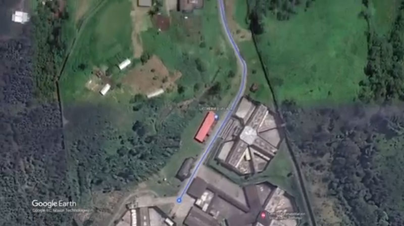 Imagen desde Google Earth de la cárcel de Santo Domingo. Foto: Captura de pantalla