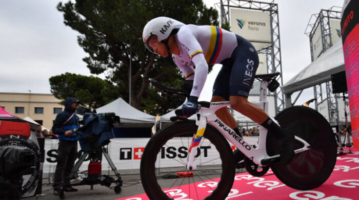 Richard Carapaz defendió el podio del Giro de Italia el 29 de mayo del 2022. Foto: Twitter @INEOSGrenadiers