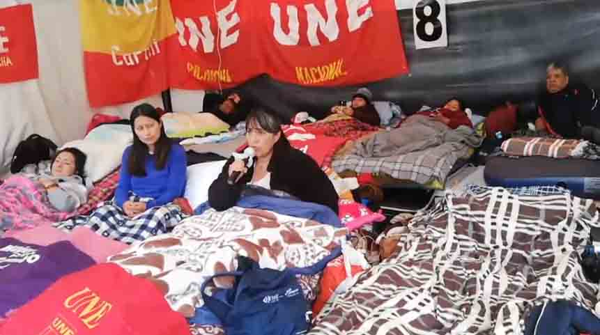 Al octavo día de la huelga de hambre de la UNE, suman 20 amicus curiae que defenderán la equiparación salarial el 12 de mayo. Foto: Captura de pantalla.