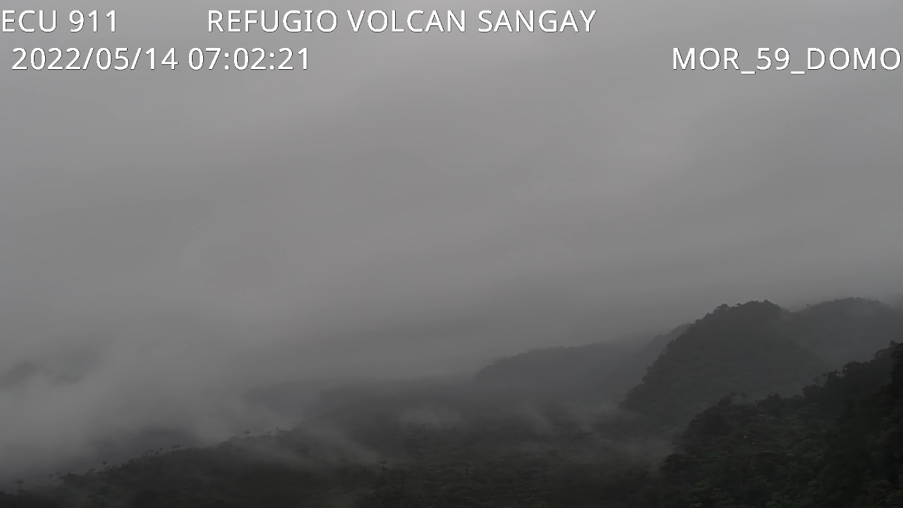 Imagen del refugio del volcán Sangay el 14 de mayo del 2022. Foto: Geofísico