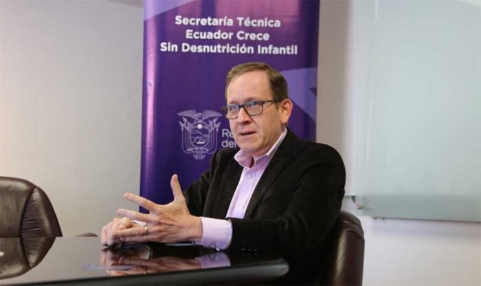 Erwin Ronquillo, secretario de Ecuador Crece Sin Desnutrición Infantil. Foto: cortesía Secretaría Técnica Ecuador Crece Sin Desnutrición Infantil