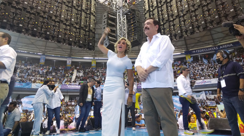 Jaime Nebot proclamó a Cynthia Viteri como candidata a la Alcaldía de Guayaquil. Foto: Mario Naranjo/ EL COMERCIO