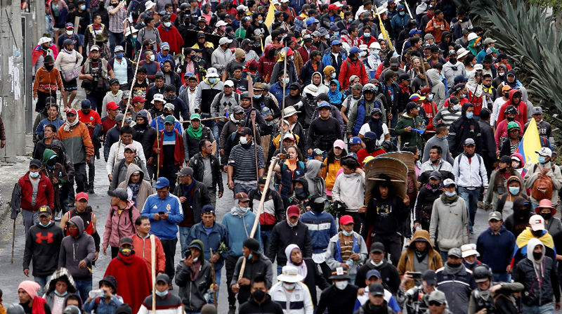 Imagen referencial. Los dirigentes indígenas se reunirán para determinar el traslado de miembros a Quito. Foto: Diego Pallero / EL COMERCIO