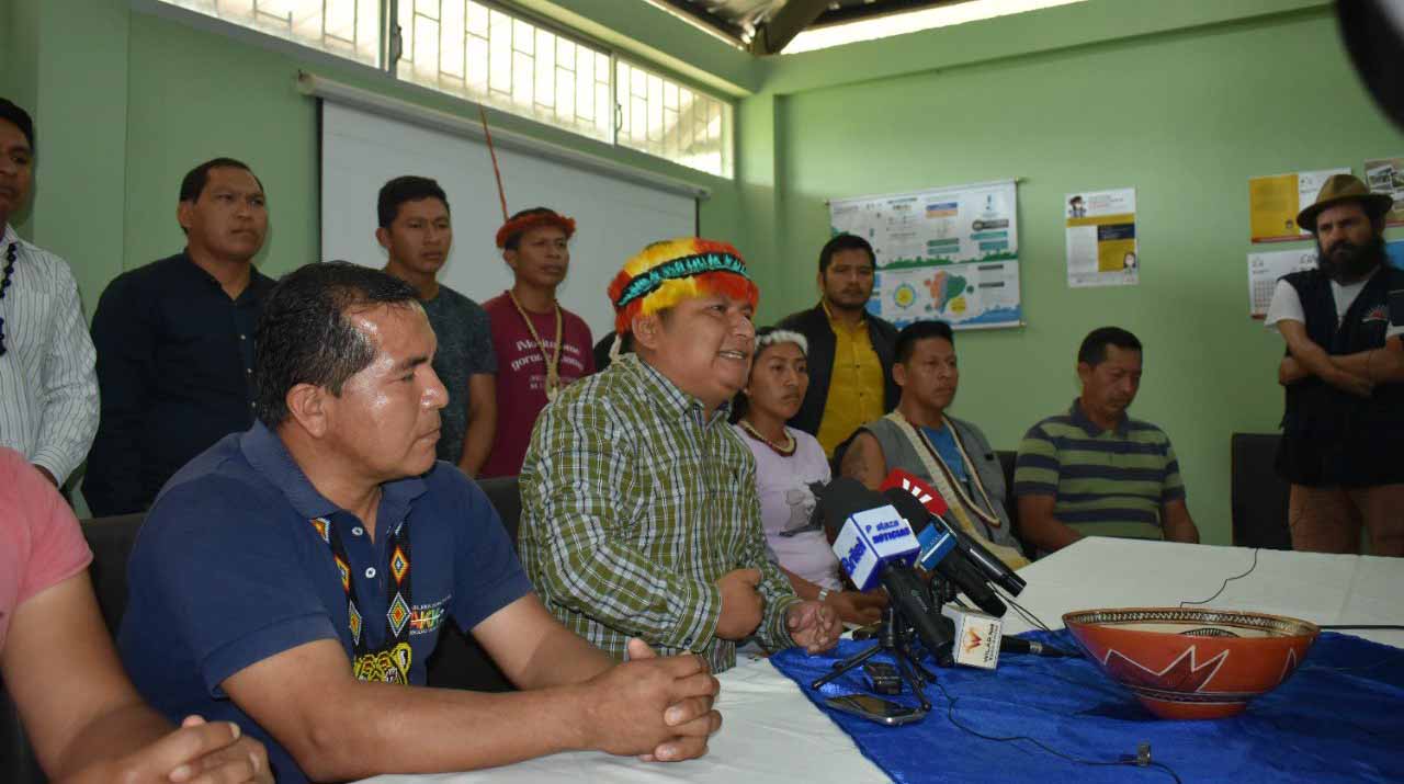 Dirigentes indígenas de la Amazonía ratifican movilización para el 13 de junio. No descartan un paro nacional. Foto: Captura de pantalla.