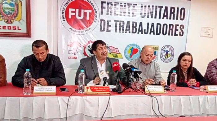 Dirigentes del FUT solicitan acciones para revisar la conformación del Consejo Directivo del IESS. Foto: Captura