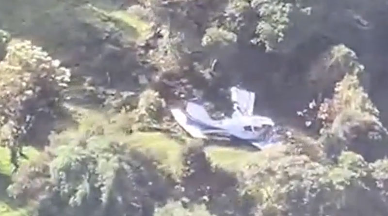 La aeronave cayó en una zona montañosa de Cotopaxi, según un video que difundió la DGAC. Foto: Captura de pantalla