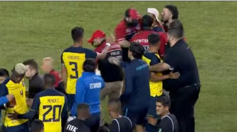 En el momento que hinchas ingresaron a la cancha tras el partido Ecuador vs. México. Foto: Captura de pantalla