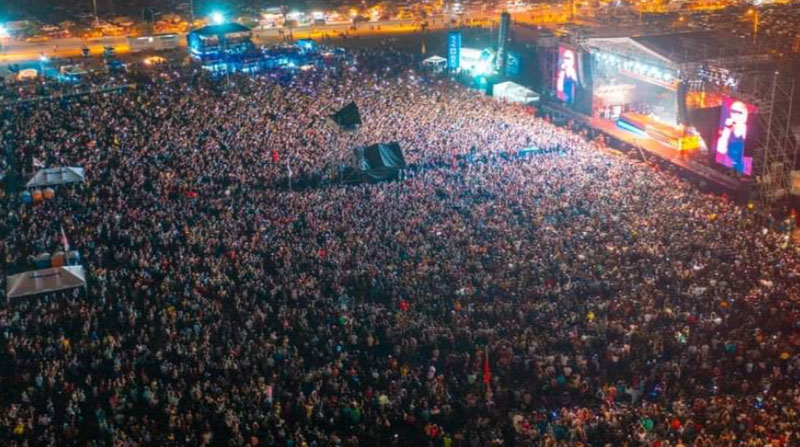 Machala registró una asistencia masiva a los conciertos que organizó durante un festival por las fiestas de la Capital del Banano. Foto: Cortesía