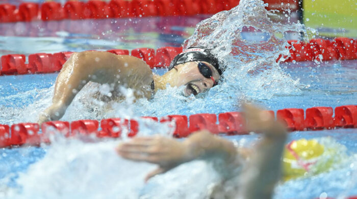 Katie Ledecky en los mundiales de natación FINA en Budapest. Foto: EFE