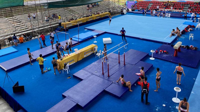 Las pruebas de gimnasia artística de Valledupar 2022 se realizaron en el Coliseo de Ferias. Foto: Twitter @CarlosMarioDj