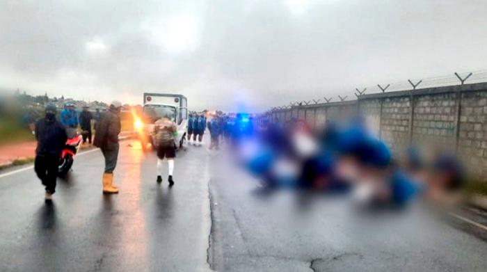 Aspirantes a la Policía en Latacunga sufrieron un atropellamiento masivo. Foto: Policía