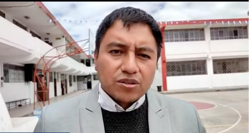 El representante de la UNE Azuay, Rubén Lema, indicó este martes, 14 de junio de 2022, se sumarán a las movilizaciones indígenas. Foto: Captura de video