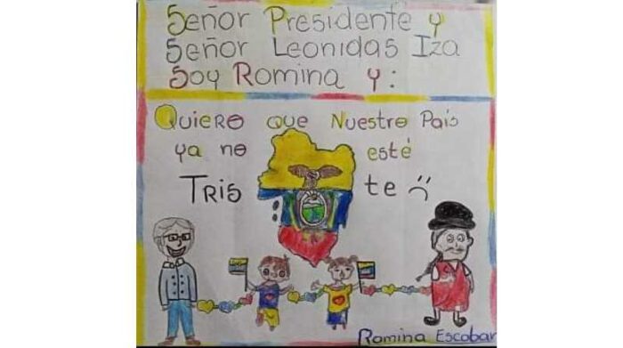 En el décimo día de paro nacional este Diario recibió el mensaje de una niña de Santo Domingo. Foto: Cortesía