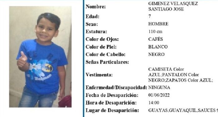 Un niño de 7 años desapareció en Guayaquil, la Policía activó Alerta Emilia. Foto: Captura de pantalla