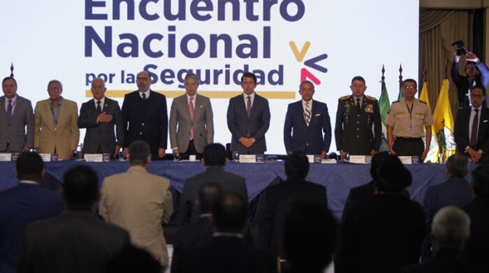 El presidente de la República, Guillermo Lasso, dirigió el primer Encuentro Nacional por la Seguridad. Foto: Patricio Terán / EL COMERCIO