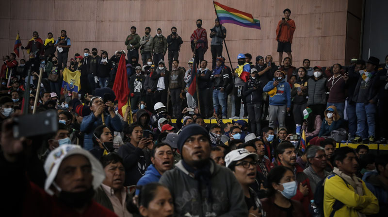 La Asamblea de los Pueblos se realizó en la Casa de la Cultura, en el día 12 de las protestas. Foto: Diego Pallero/ EL COMERCIO