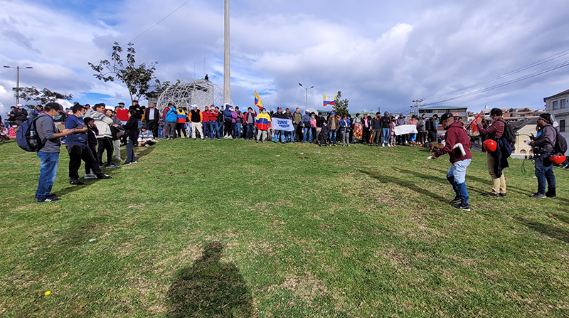 Manifestantes se concentran en el parque El Arbolito, en el octavo día del paro nacional. Foto: EL COMERCIO