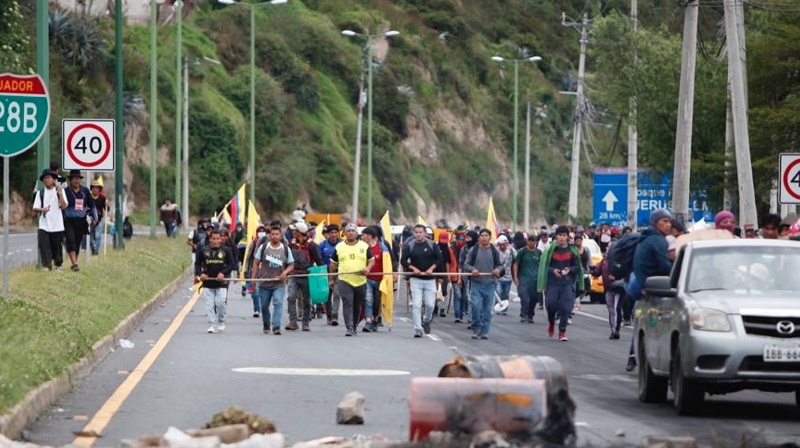 Las manifestaciones continúan en el octavo día del paro nacional. Foto: EL COMERCIO