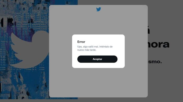 El sistema de Twitter está caído este jueves 14 de julio de 2022. Foto: Captura de pantalla.