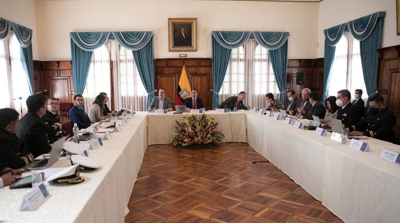 La reunión estuvo presidida por el ministro Juan Carlos Holguín. Foto: Ministerio de Relaciones Exteriores