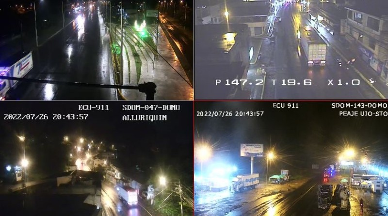 El ECU 911 anunció a las 21:11 que la vía Alóag - Santo Domingo en el km 90 se encuentra cerrada debido al siniestro de tránsito. Foto: ECU 911 Santo Domingo