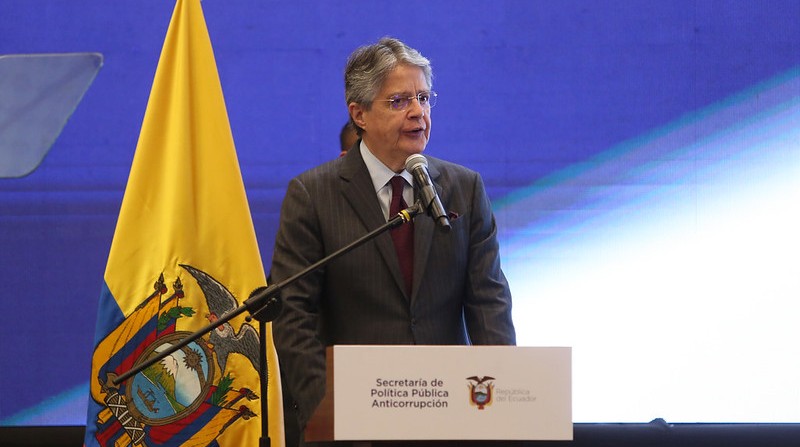 El presidente de la República, Guillermo Lasso, asistió al lanzamiento de la Estrategia de Política Pública Anticorrupción. Foto: Presidencia Flickr