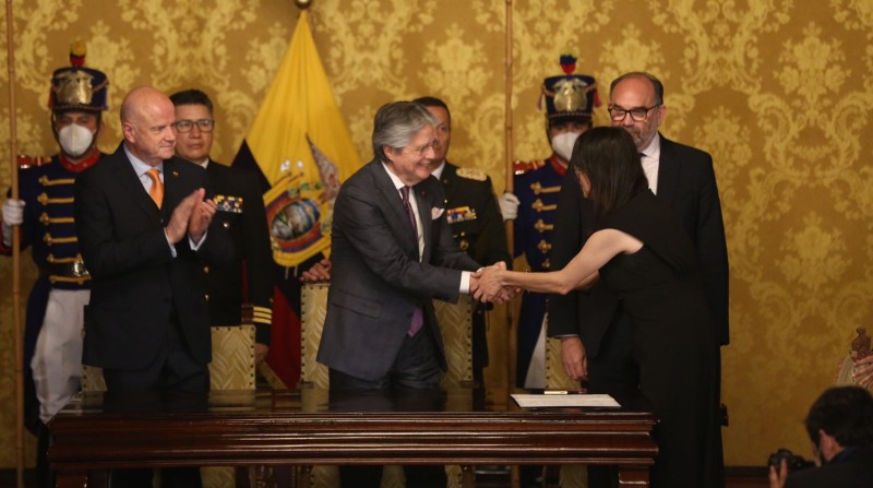 Guillermo Lasso durante la ceremonia de presentación de nuevos titulares en el Gabinete. Foto: Julio Estrella / El Comercio