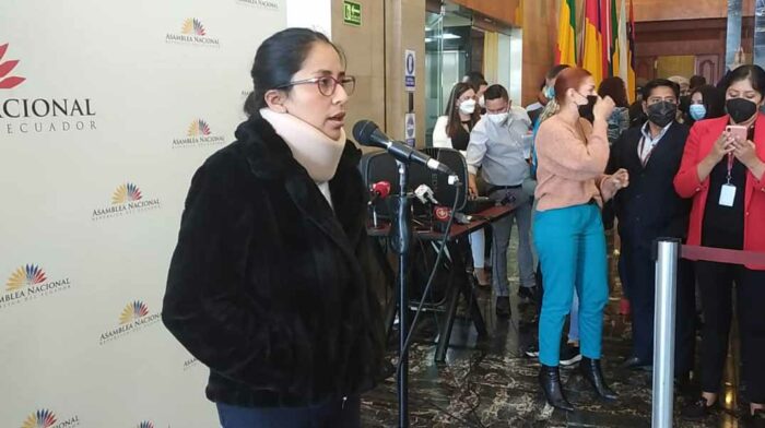 La asambleísta Gisela Molina, de Pachakutik, pidió a la Fiscalía que investigue un supuesto atentado en su contra. Foto: Roger Vélez / EL COMERCIO.