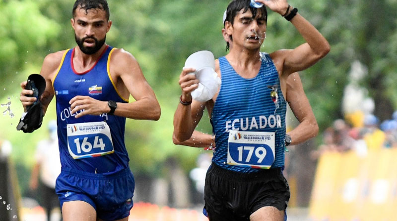 Jordy Jiménez ganó para Ecuador la medalla de oro en los 20 Km marcha de Juegos Bolivarianos. Foto: Twitter @ECUADORolimpico