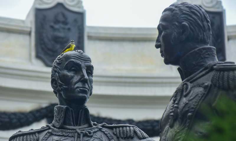 Bolívar y San Martín dialogaron en lo que en la actualidad es La Rotonda, en Guayaquil. Foto: Enrique Pesantes / EL COMERCIO