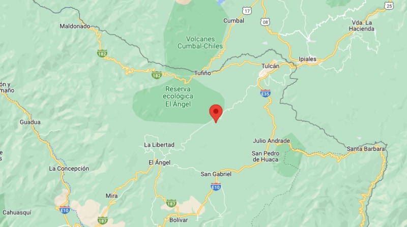 Según el reporte publicado, el movimiento telúrico se produjo a las 07:00 de este domingo, 31 de julio de 2022, con una magnitud de 3.6 en San Gabriel, Carchi. Foto: Google Maps