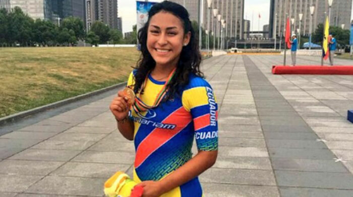 Gabriela Vargas, patinadora ecuatoriana que logró la medalla de oro en los Juegos Mundiales. Foto: @PatinajeEcuador