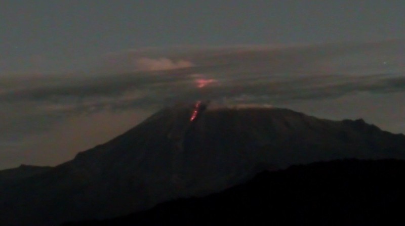 Volcán Sangay en una imagen tomado por el ECU 911. Foto: Instituto Geofísico