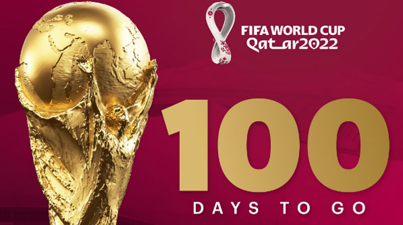La imagen con la que FIFA promociona los 100 días que faltan para el Mundial Catar 2022.