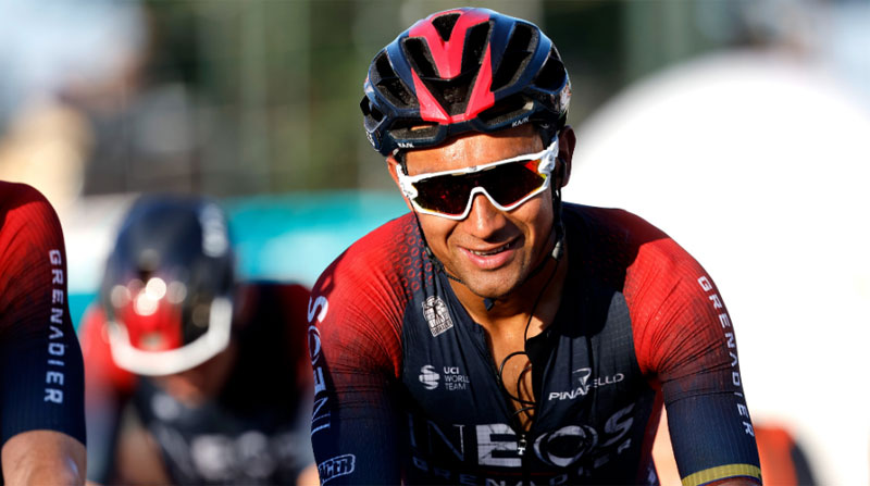 Jhonatan Narváez, ciclista ecuatoriano del Ineos en el Tour de Dinamarca. Foto: Twitter @INEOSGrenadiers
